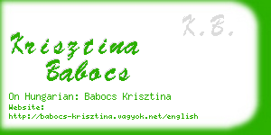 krisztina babocs business card